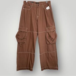 Wild Fable Women's Mid-Rise Baggy Cargo Pants Size12 Rugged Twill Cotton Y2K